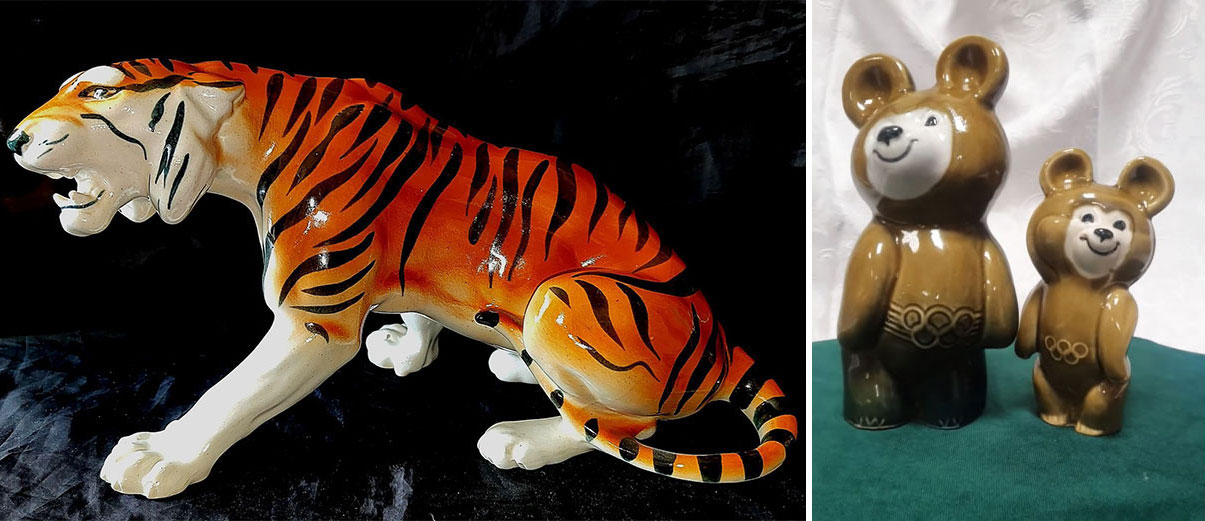 статуэтки «Тигр» и «Олимпийский мишка» 